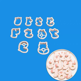 Khuôn nhựa cắt số cao 6cm (Set 10 số từ 0-9) đất sét
