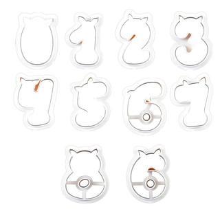 Khuôn nhựa cắt số cao 6cm (Set 10 số từ 0-9) đất sét