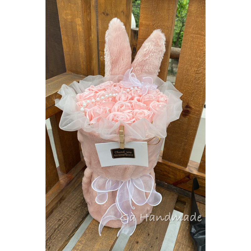 [Ảnh thật] Hoa Sáp Tai Thỏ Bunny hot trend 2023 làm quà tặng bạn gái cực xinh xắn shop Gà Handmade chuyên hoa sáp nhũ