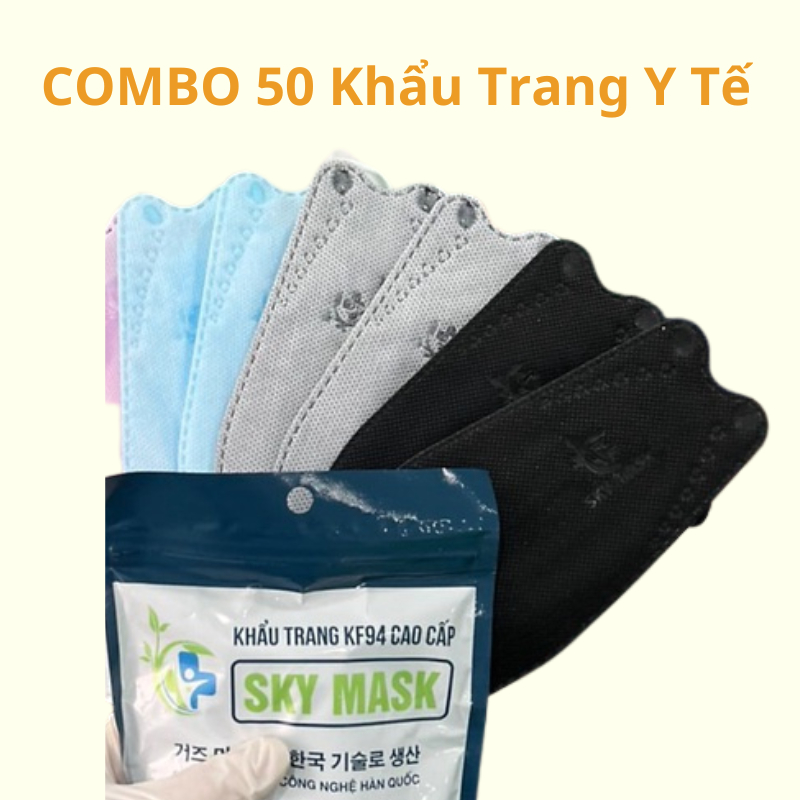 COMBO 50 KHẨU TRANG KHÁNG KHUẨN 4D SKY MASK KF94 ÔM SÁT MẶT LỌC BỤI BẨN