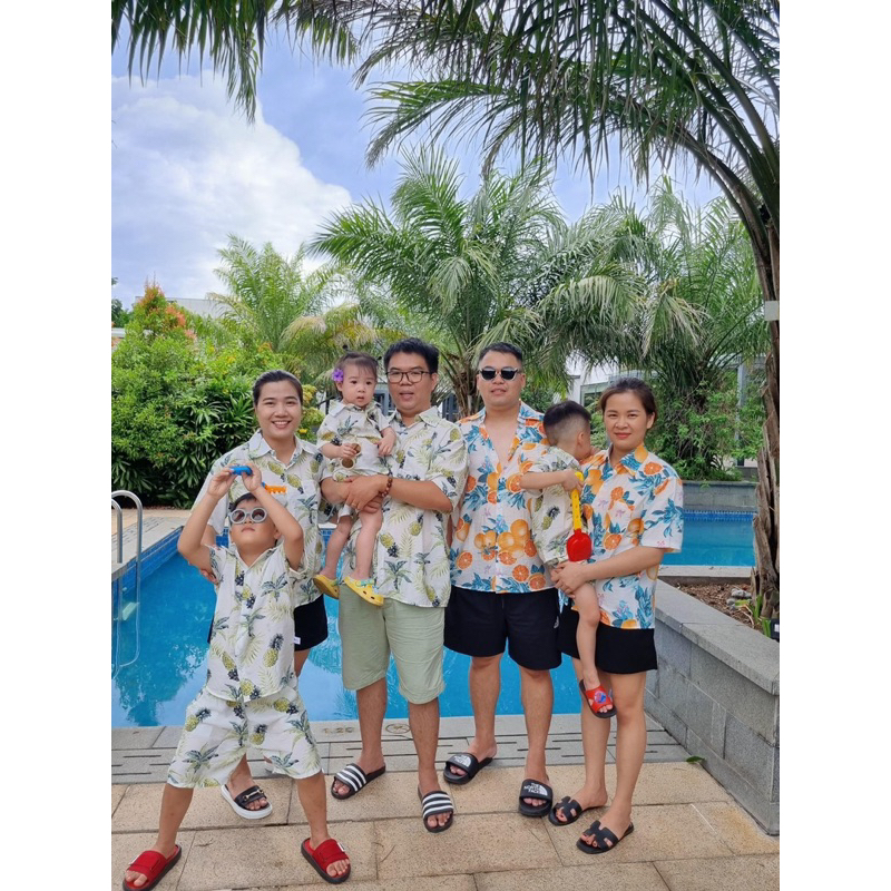 Áo Sơ Mi Hoạ Tiết Chất Vải Đũi Hàn Cho Gia Đình, TeamBuilding