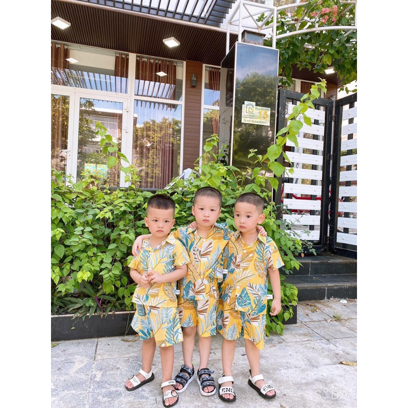 Áo Sơ Mi Hoạ Tiết Chất Vải Đũi Hàn Cho Gia Đình, TeamBuilding