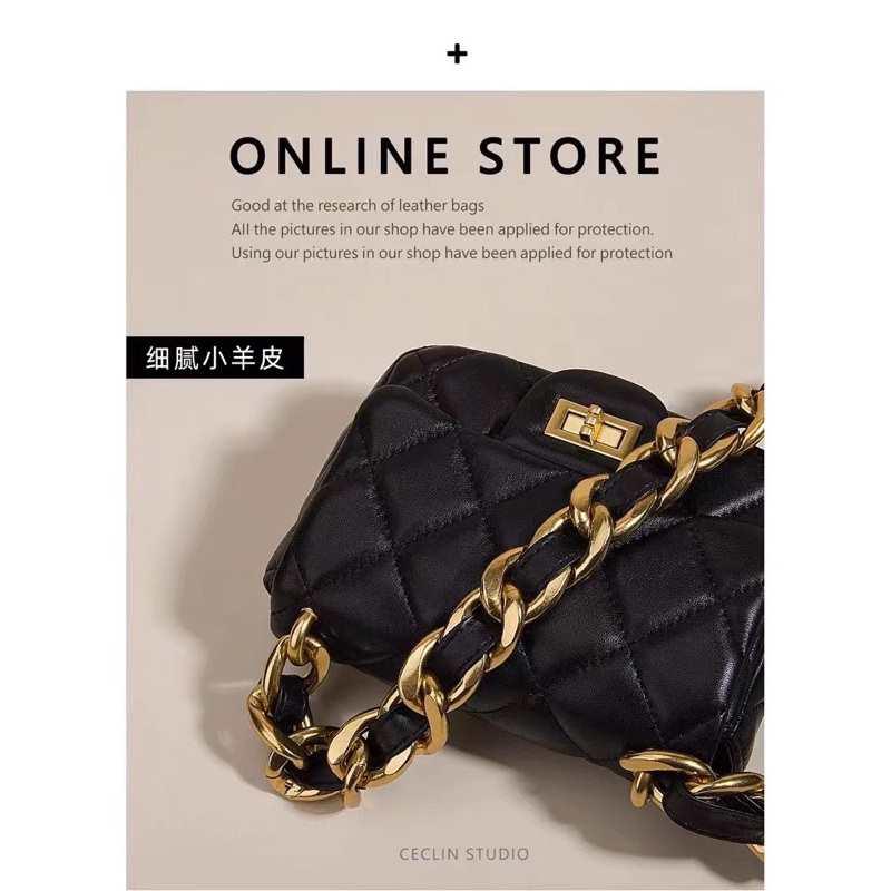 9589# Túi Classsic Vân Trám Khoá Xoay