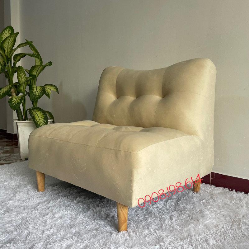 Ghế Sofa Vải Tamy  cho một người ngồi hiện đại - Sô pha decor phòng ngủ nhỏ gọn