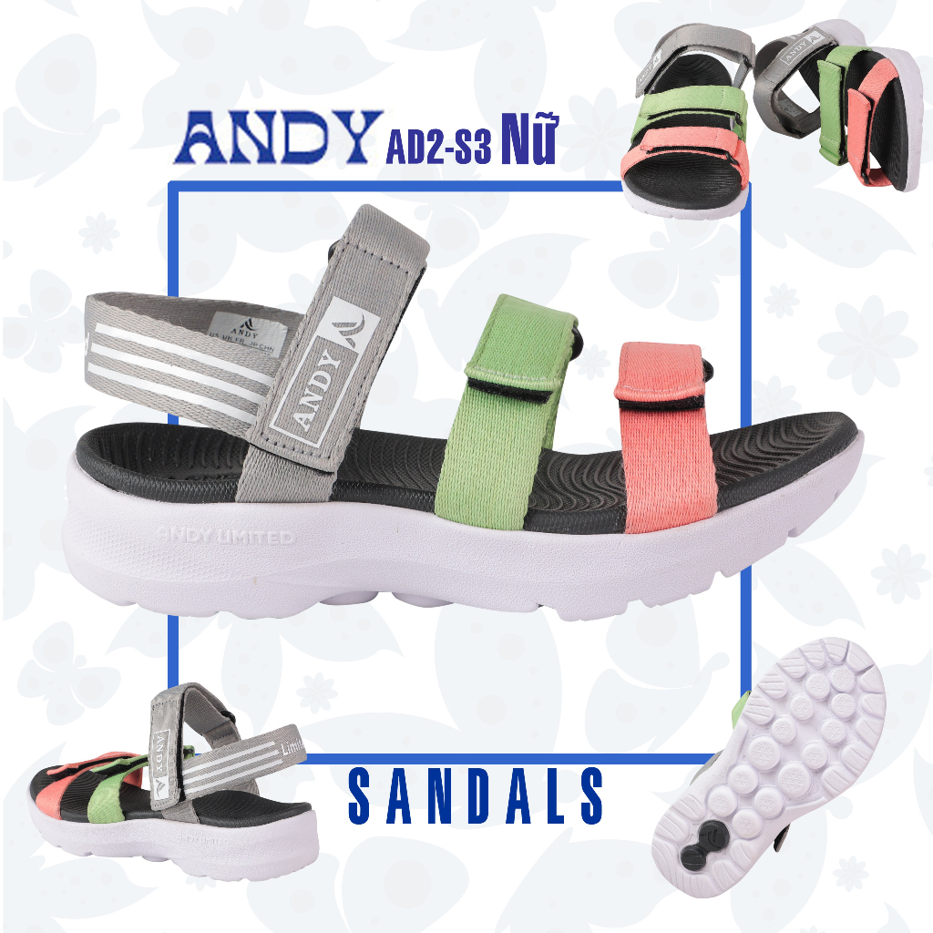 Sandal 3 quai nữ dây dù siêu nhẹ VNXK (Andy 2-s3)