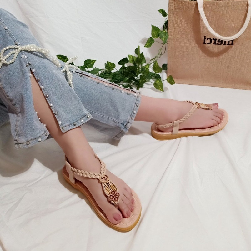 Giày sandal nữ quai kẹp thổ cẩm phong cách vintage hàng chuẩn shop-HÌNH CHỤP THẬT-tbtc2 - HOT 2022