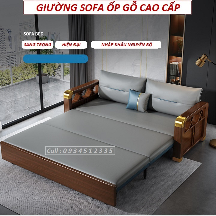 [VIDEO] Giường Sofa Kiêm Ghế Sofa Cao Cấp.Ghế Sofa Giường Đa Năng Có Ngăn Chứa Đồ. Khung Thép Mangan Ốp Gỗ Sồi Cao Cấp