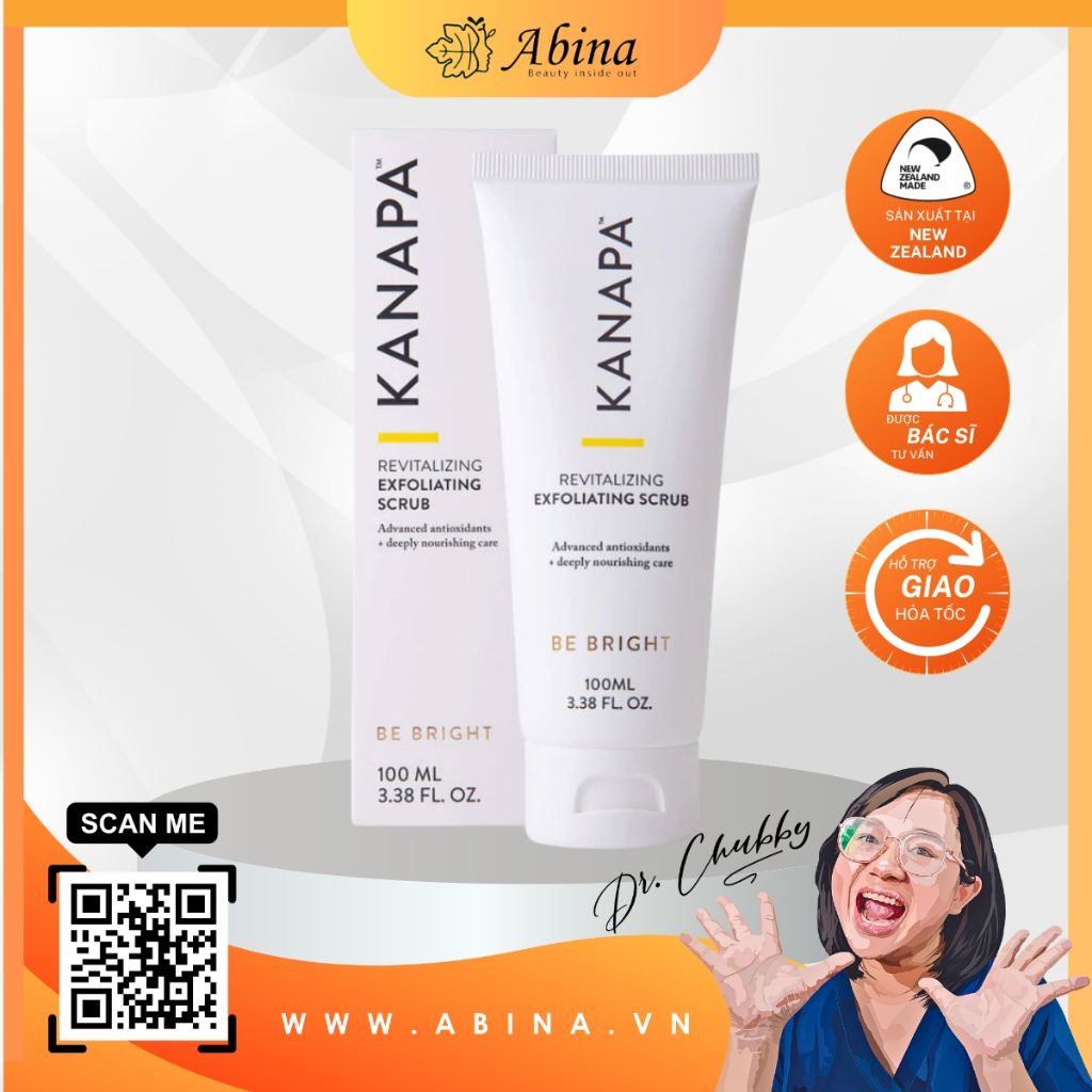 Tẩy tế bào chết cho da dầu mụn lỗ chân lông to Kanapa Revitalizing Exfoliating Scrub 100mL Dr Chubby