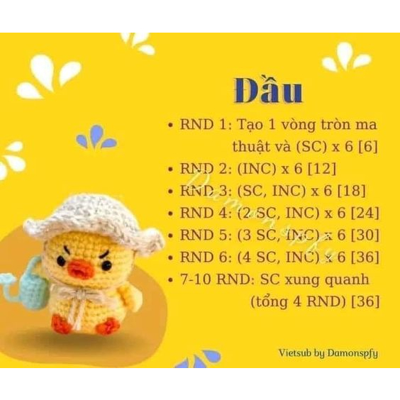 Set nguyên liệu móc Chú gà Angry dễ thương có video hướng dẫn