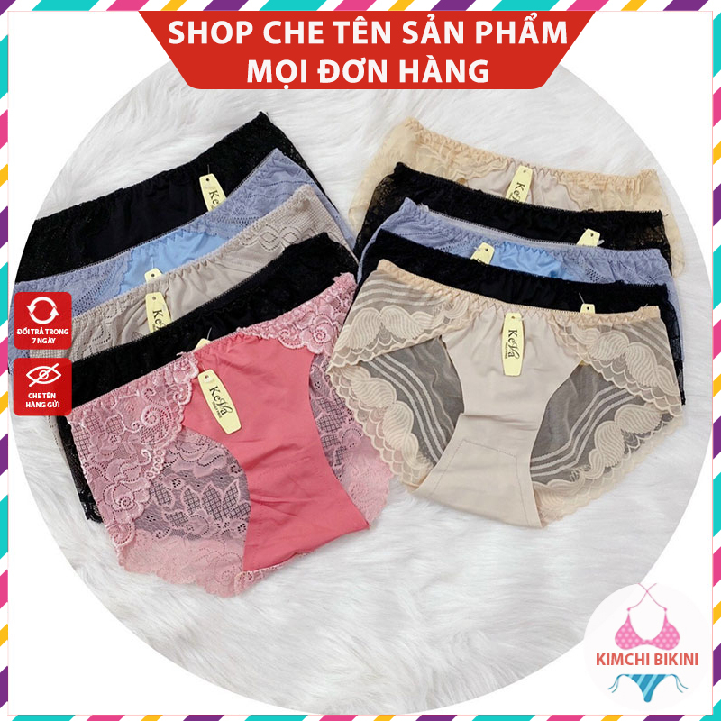 Quần lót nữ su pha ren hoa phối cao cấp KIMCHIBIKINI đồ chíp nữ sexy thiết kế mềm mại nóng bỏng gợi cảm quyến rũ QL157