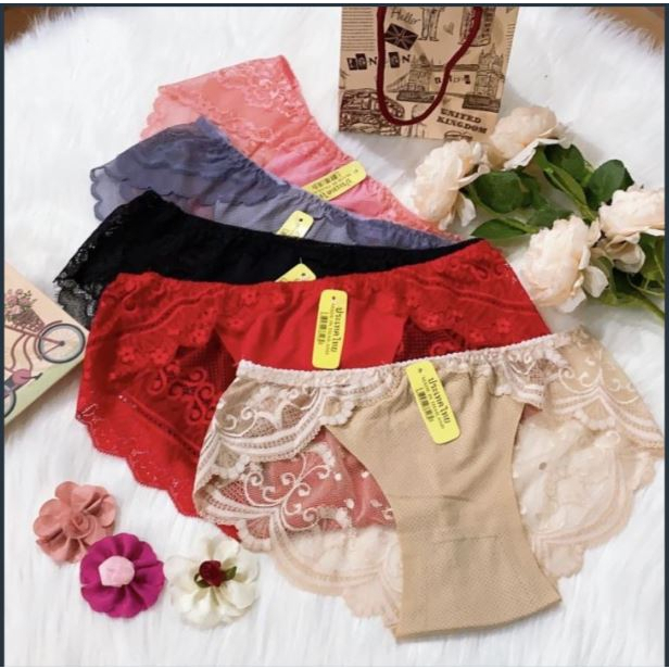 Quần lót nữ su pha ren hoa phối cao cấp KIMCHIBIKINI đồ chíp nữ sexy thiết kế mềm mại nóng bỏng gợi cảm quyến rũ QL157