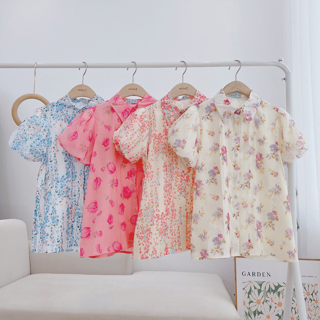 Áo Sơ Mi Hoa Tay Bồng MINZ STORE Mã 2909