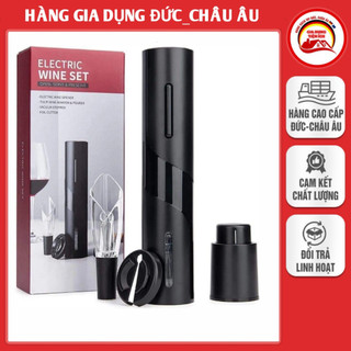 Bộ dụng cụ mở rượu vang electric wine set sử dụng pin, gồm dao cắt giấy bạc, rót rượu, nút chai