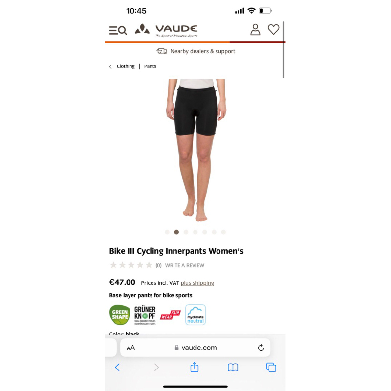 QUẦN LÓT ĐẠP XE ĐẠP CHO NỮ - Vaude, màu đen_Cào Cào Bikeshop