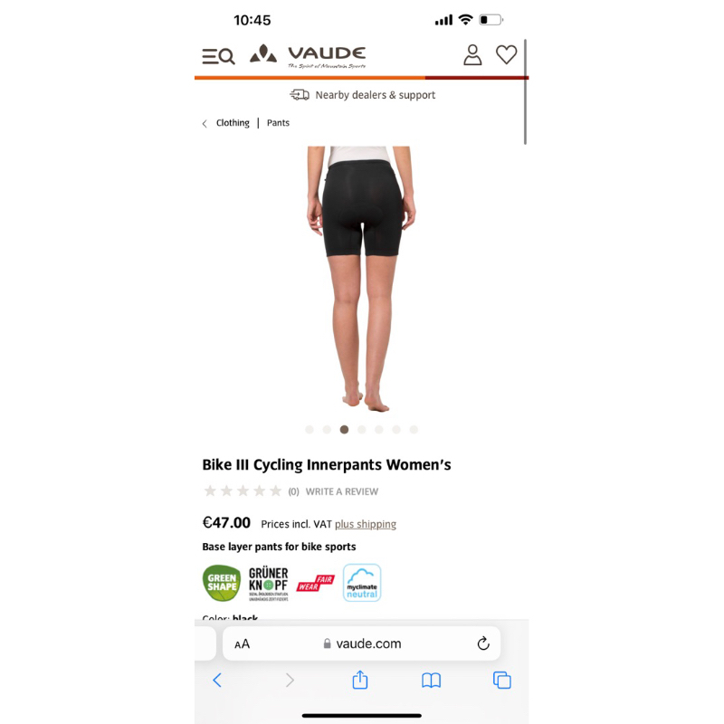 QUẦN LÓT ĐẠP XE ĐẠP CHO NỮ - Vaude, màu đen_Cào Cào Bikeshop