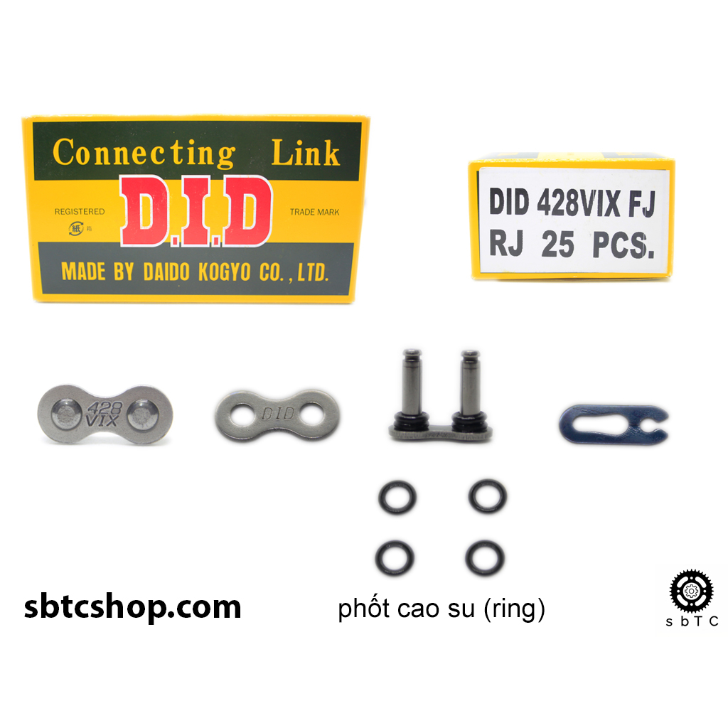 Khóa sên lẻ DID TFX phốt cao su 9 li ly 428VIX chính hãng
