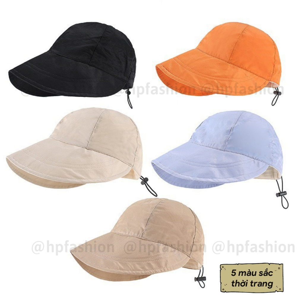 Mũ bucket dáng lưỡi trai trơn ❤️ Nón chống nắng có dây rút mùa hè form unisex nam nữ N121 - Happy Style