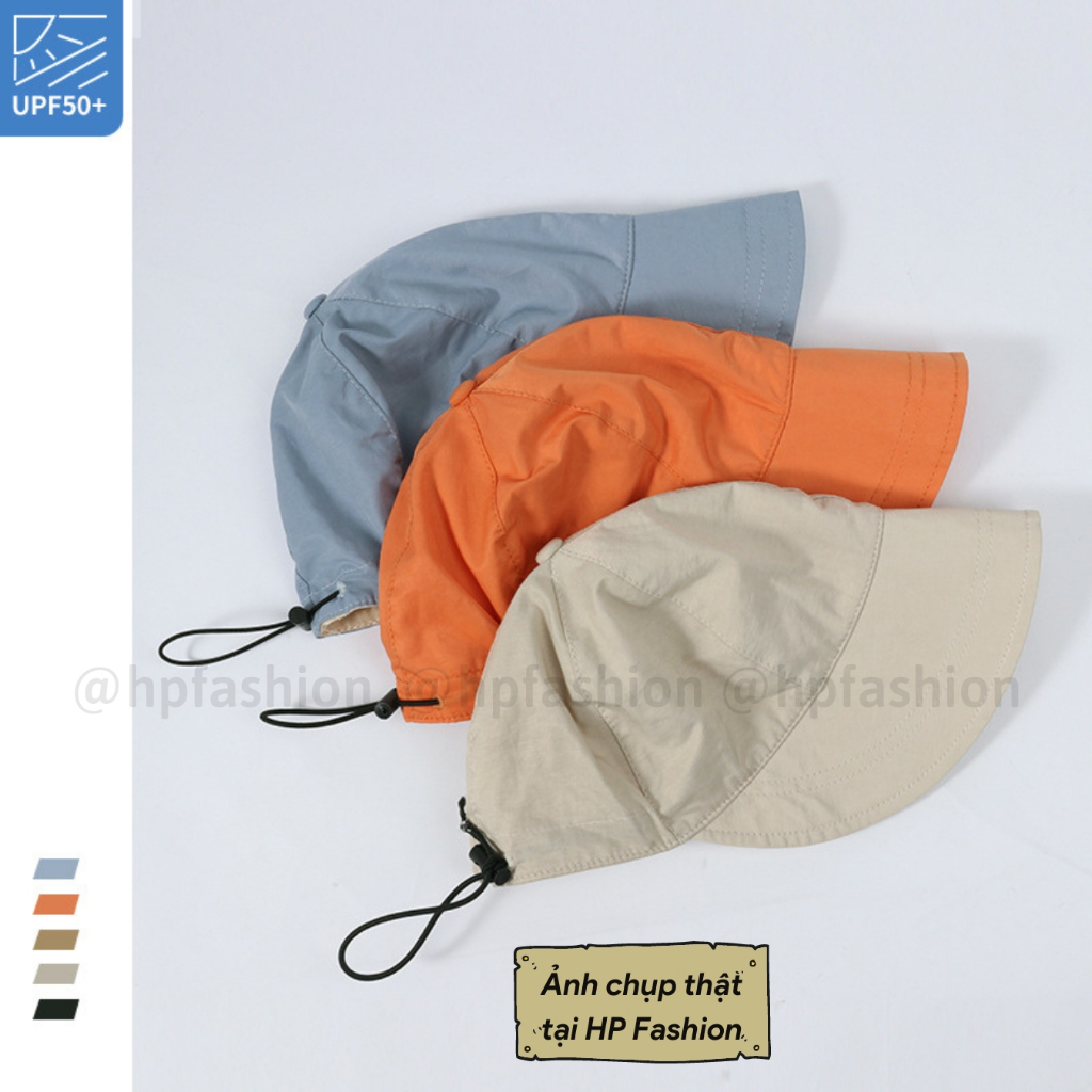 Mũ bucket dáng lưỡi trai trơn ❤️ Nón chống nắng có dây rút mùa hè form unisex nam nữ N121 - Happy Style