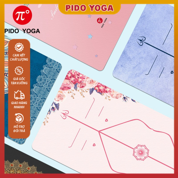 Thảm tập Yoga TPE 80cm PIDO Cao Cấp - Tặng kèm túi đựng và dây buộc