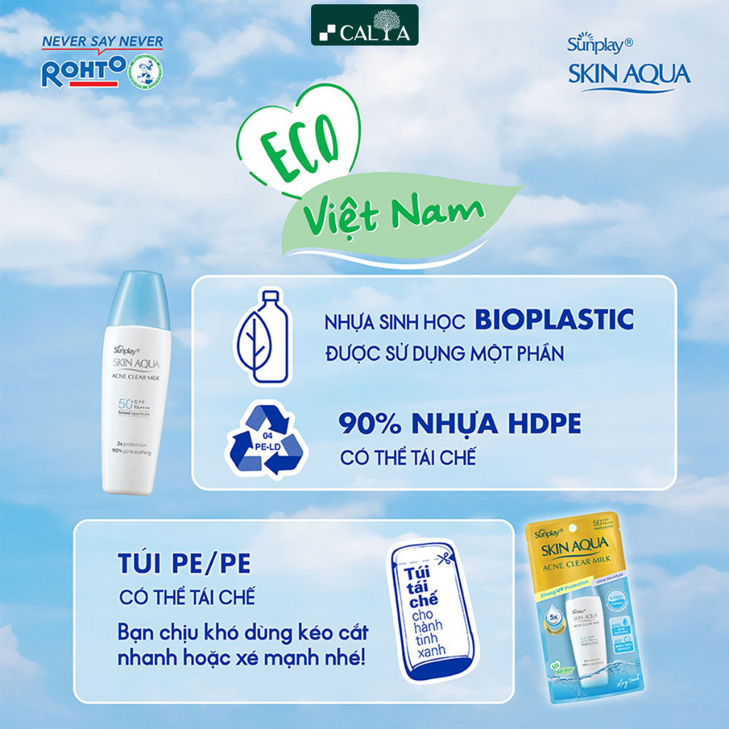 Kem Chống Nắng Sunplay Skin Aqua Dưỡng Da, Ngừa Mụn, Kiềm Dầu - Sunplay Skin Aqua Acne Clear Milk SPF 50+ PA++++ 25g