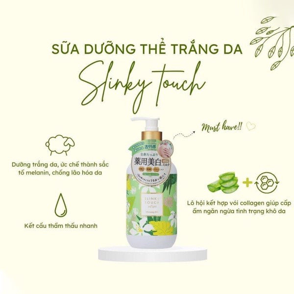 Slinky Touch Sữa dưỡng thể self spa whitening body milk 480gr