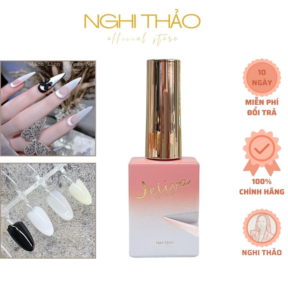 Sơn móng tay gel JELIVA trắng sữa, đen, trắng, nước gạo 15ml NGHI THẢO