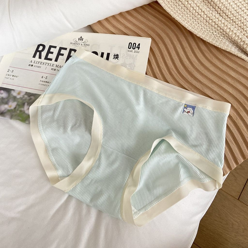 Quần chíp nữ cotton gân tăm kháng khuẩn, Quần lót nữ họa tiết dễ thương cạp vuwag tôn dáng LANIXA L0188