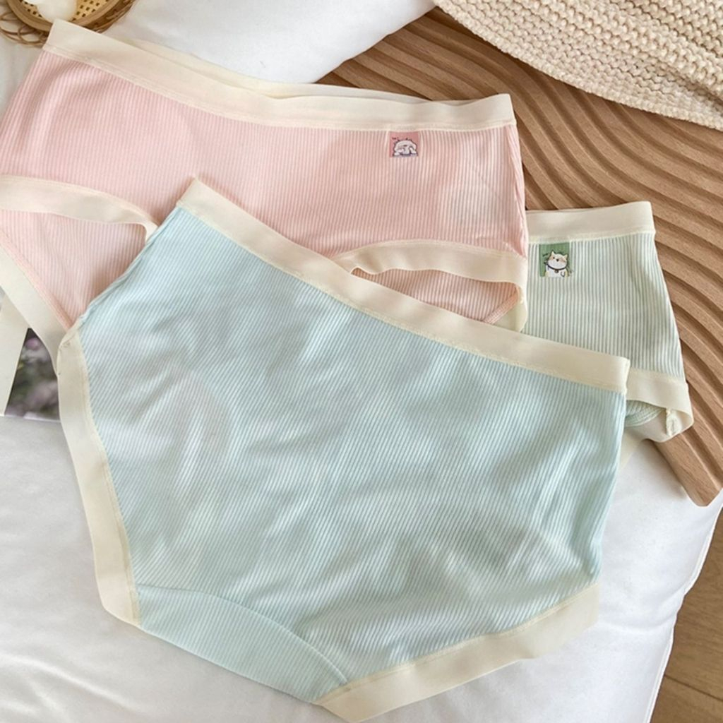 Quần chíp nữ cotton gân tăm kháng khuẩn, Quần lót nữ họa tiết dễ thương cạp vuwag tôn dáng LANIXA L0188