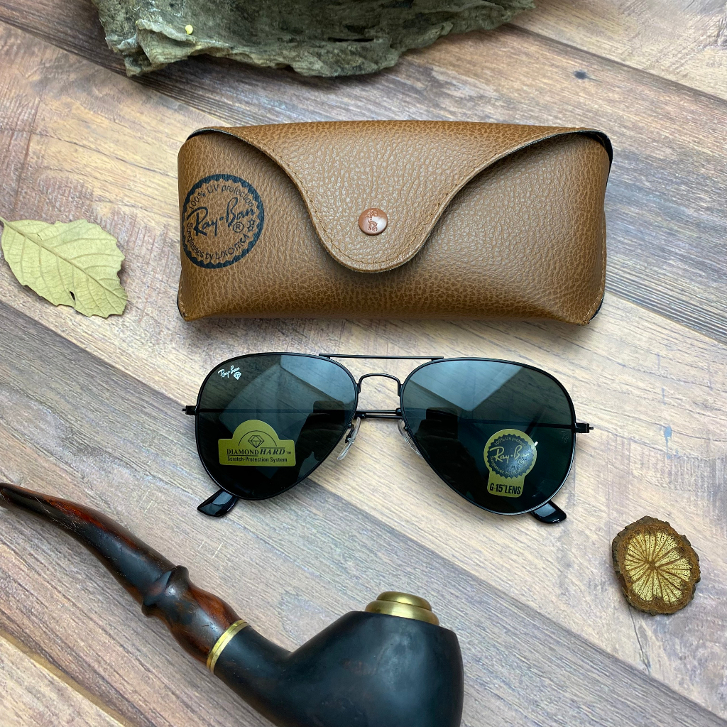 KÍNH RÂM RAYBAN CHÍNH HÃNG TRÒNG THUỶ TINH ĐEN