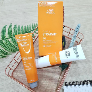 Bộ thuốc duỗi ép tóc wella dành cho tóc khoẻ straight n 100ml x 2 duỗi & dập