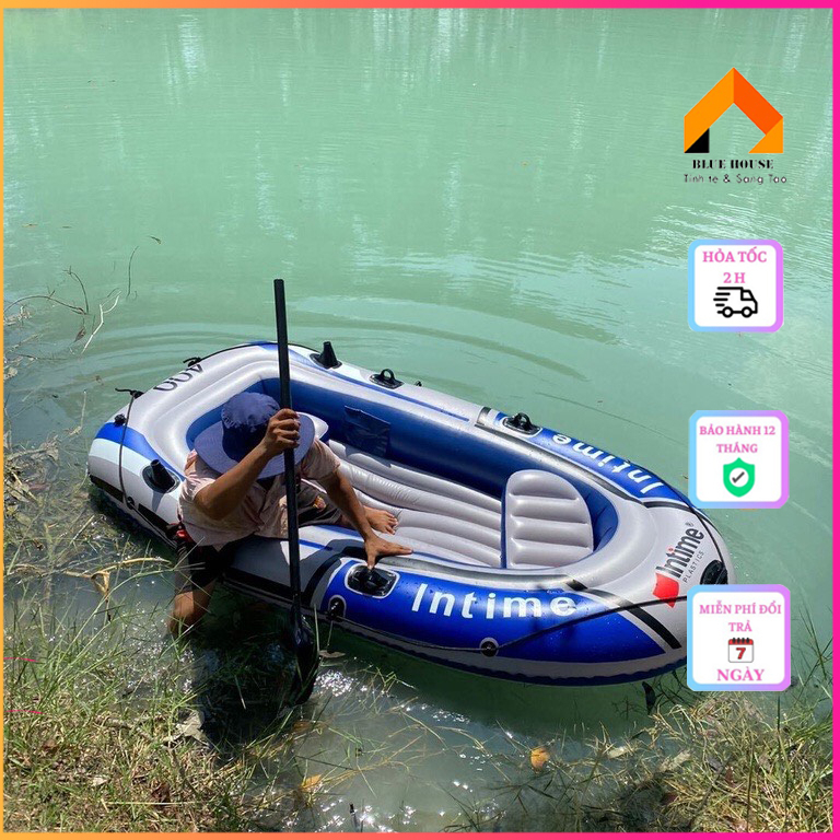 Thuyền hơi, Xuồng câu cá Intime 2-4 người, bảo hành 12 tháng cho thuyền Kayak dã ngoại cắm trại, đi camping Blue House