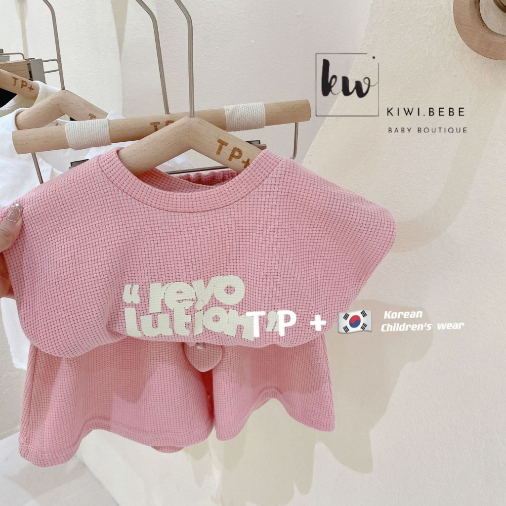 Áo quần dây rút Hồng baby QCCC , set đồ nữ sang chảnh dành cho bé gái kiểu dáng Hàn quốc
