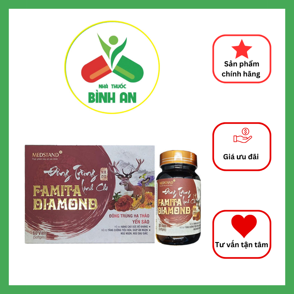 Đông trùng hạ thảo linh chi Famita Diamond giúp ăn ngon, ngủ ngon, tăng cường đề kháng