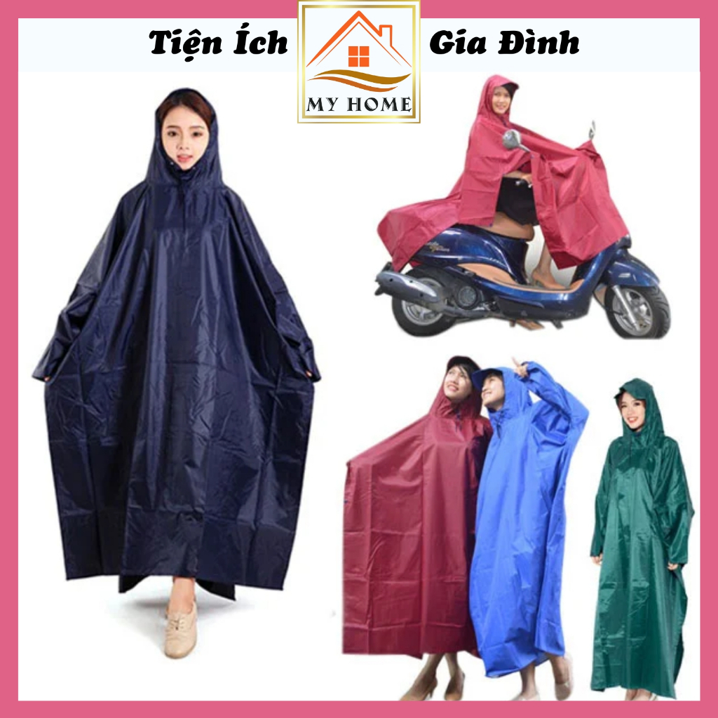 Áo mưa cánh dơi, áo mưa vải dù xẻ tà cao cấp bền bỉ