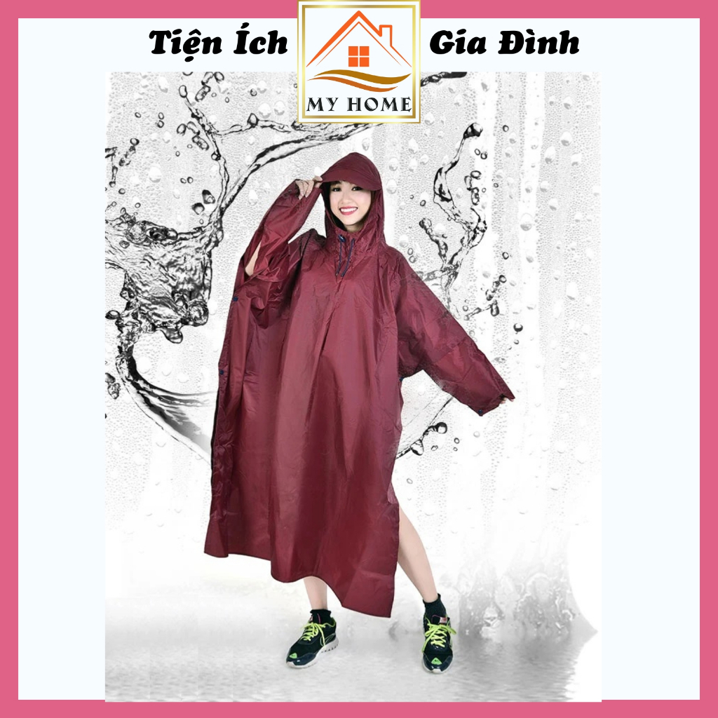 Áo mưa cánh dơi, áo mưa vải dù xẻ tà cao cấp bền bỉ