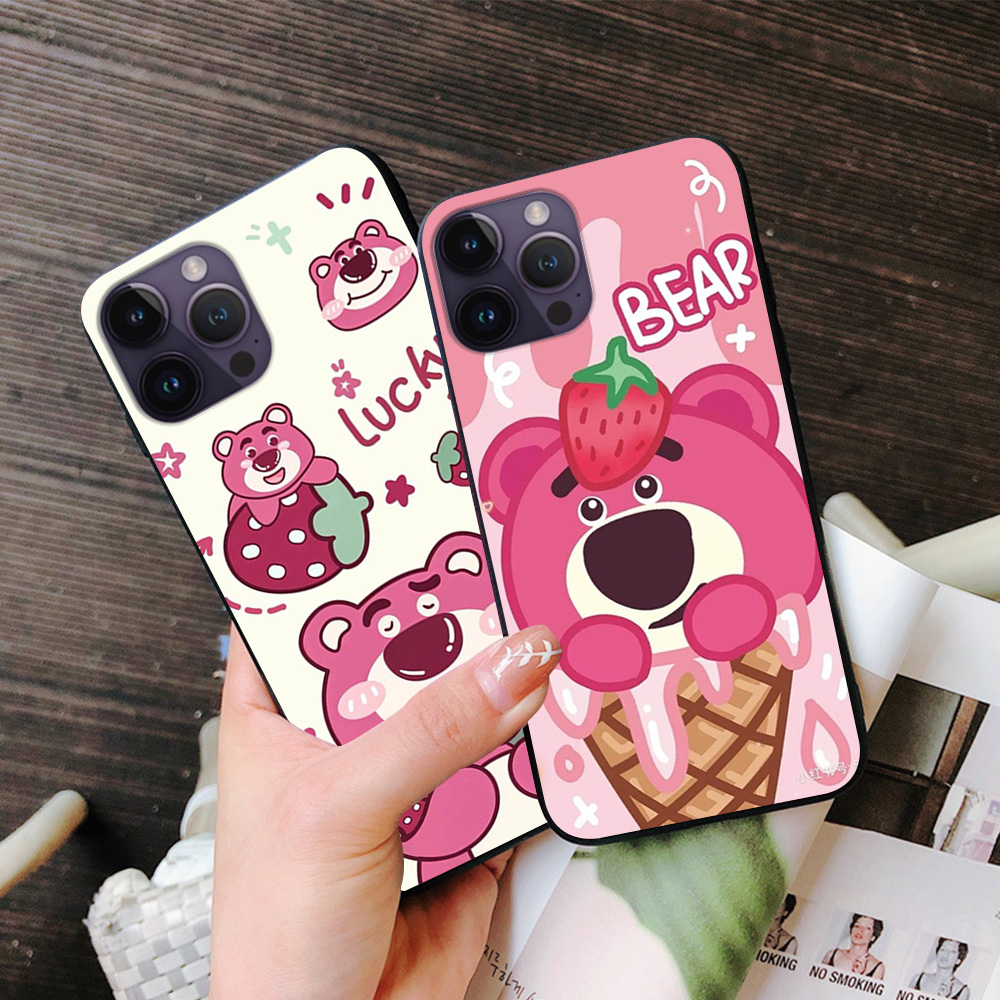Ốp lưng Iphone 14 / ip 14 pro / ip 14 pro max / ip 14 plus in hình gấu dâu siêu cute,dễ thương