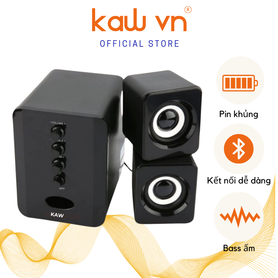 Bộ loa máy tính chính hãng KAW âm thanh chuẩn, bass trầm, âm thanh khỏe KAW VIETNAM
