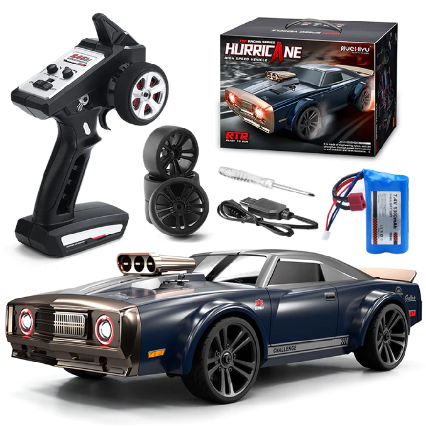 Xe drift điều khiển từ xa SUCHIYU SCY 16303 RC Drift Car 1/16 4WD Retro Muscle Car RTR, xe mustang, 2 cầu, sóng 2.4Ghz