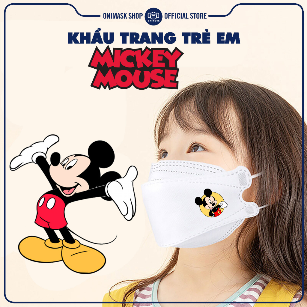Khẩu trang trẻ em Chuột Mickey Minnie Disney (10 cái)