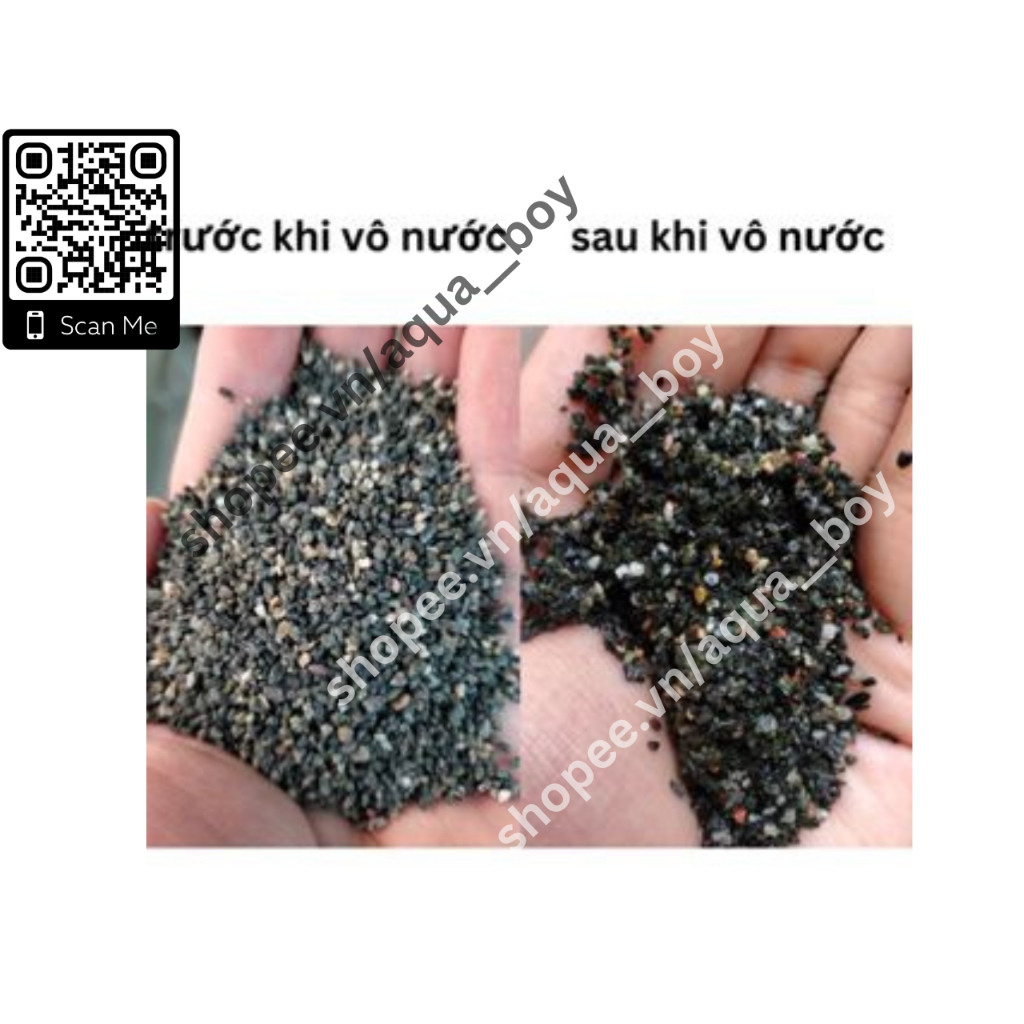 Cát thạch anh màu xanh đen phủ nền, trang trí hồ thủy sinh 0.5 kg 1kg 2kg