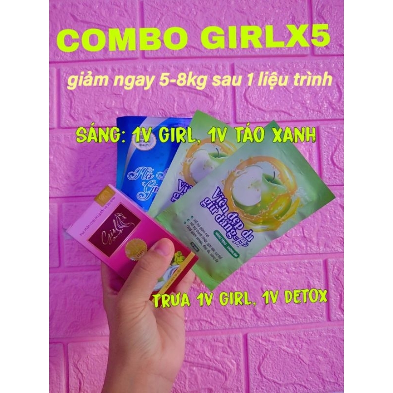 (COMBO SIÊU MẠNH GIRLX5) CAFEGIRL GIẢM CÂN + 2SET VIP MẠNH TÁO XANH, TẶNG 15V DETOX HỖ TRỢ ĐẸP DA
