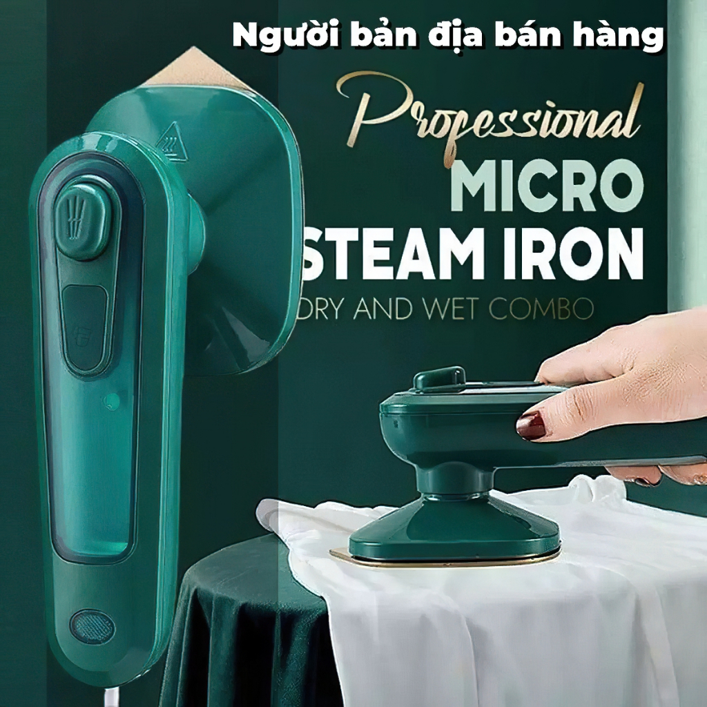 Bàn ủi hơi nước cầm tay mini, bàn là hơi nước mini du lịch 33w nhỏ gọn tiện dụng