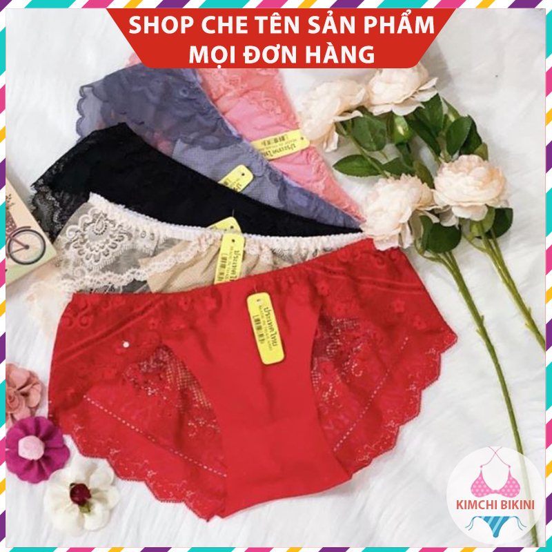 Quần nhỏ nữ su pha ren hoa phối cao cấp KIMCHIBIKINI quần con nữ sexy nóng bỏng tôn dáng nâng mông QL157