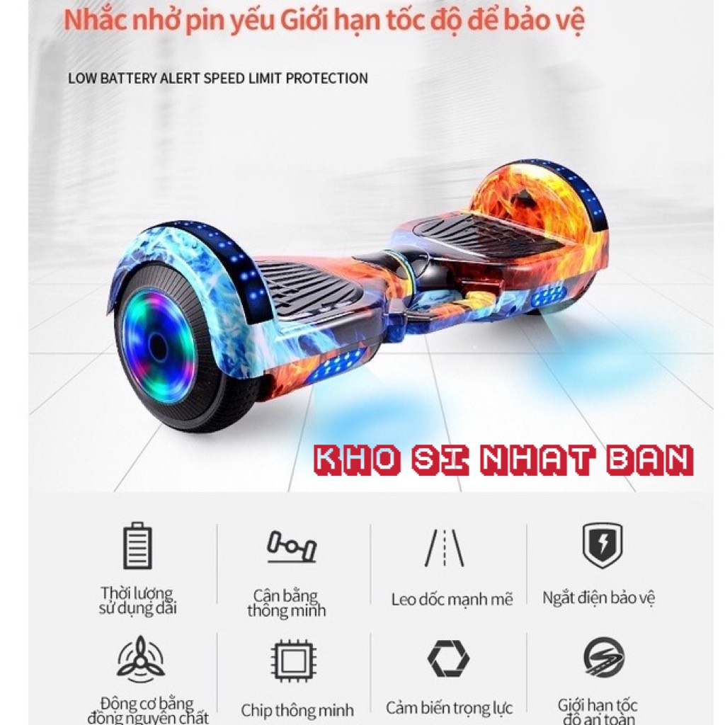 Xe cân bằng -Kết nối Bluetooth 2 bánh thông minh lớn 7 inch-Phát nhạc-Đèn LED siêu ngầu - Động cơ - Tặng 2 Quà