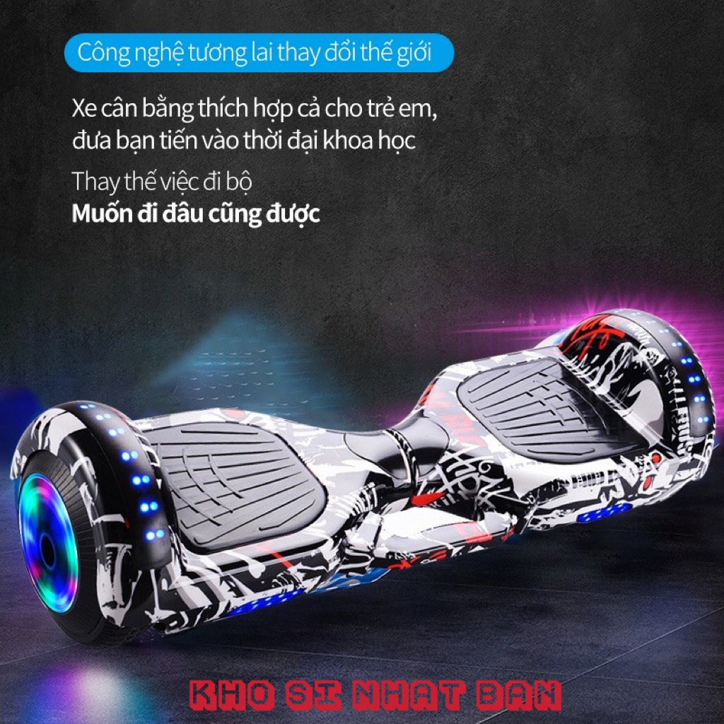 Xe cân bằng -Kết nối Bluetooth 2 bánh thông minh lớn 7 inch-Phát nhạc-Đèn LED siêu ngầu - Động cơ - Tặng 2 Quà