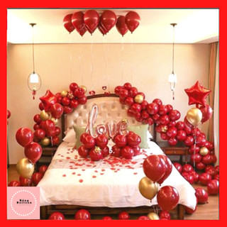 Tặng combo 3 chữ song hỷ 🎈Set bóng bay trang trí phòng cưới đám cưới màu đỏ c59 của Bống Balloon Shop
