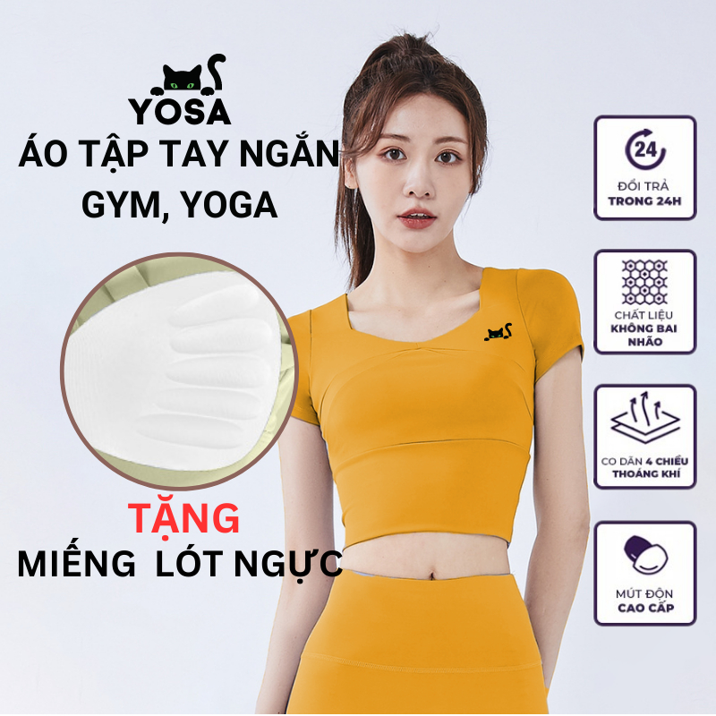 Áo Chạy Bộ Nữ Tập Thể Thao Yosa Co dãn Thấm Hút Mồ Hôi