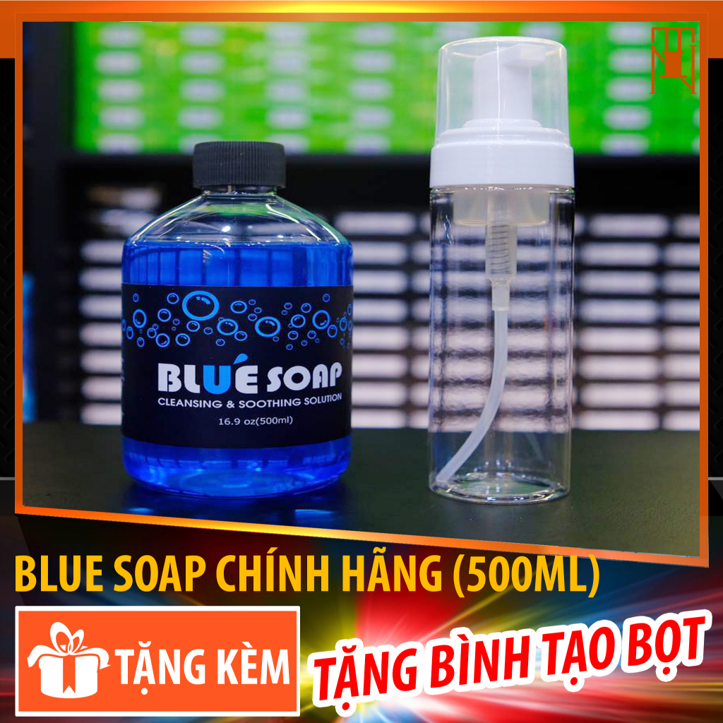 Nước rửa hình xăm Blue Soap chính hãng (tặng bình tạo bọt)