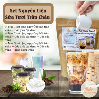 Sữa Tươi Trân Châu Đường Đen - Set Nguyên Liệu Đơn Giản, Dễ Làm, Có Hướng Dẫn Chi Tiết