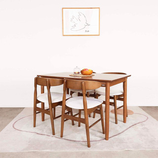 Bộ bàn ăn 4 ghế gỗ moho milan 901 màu nâu